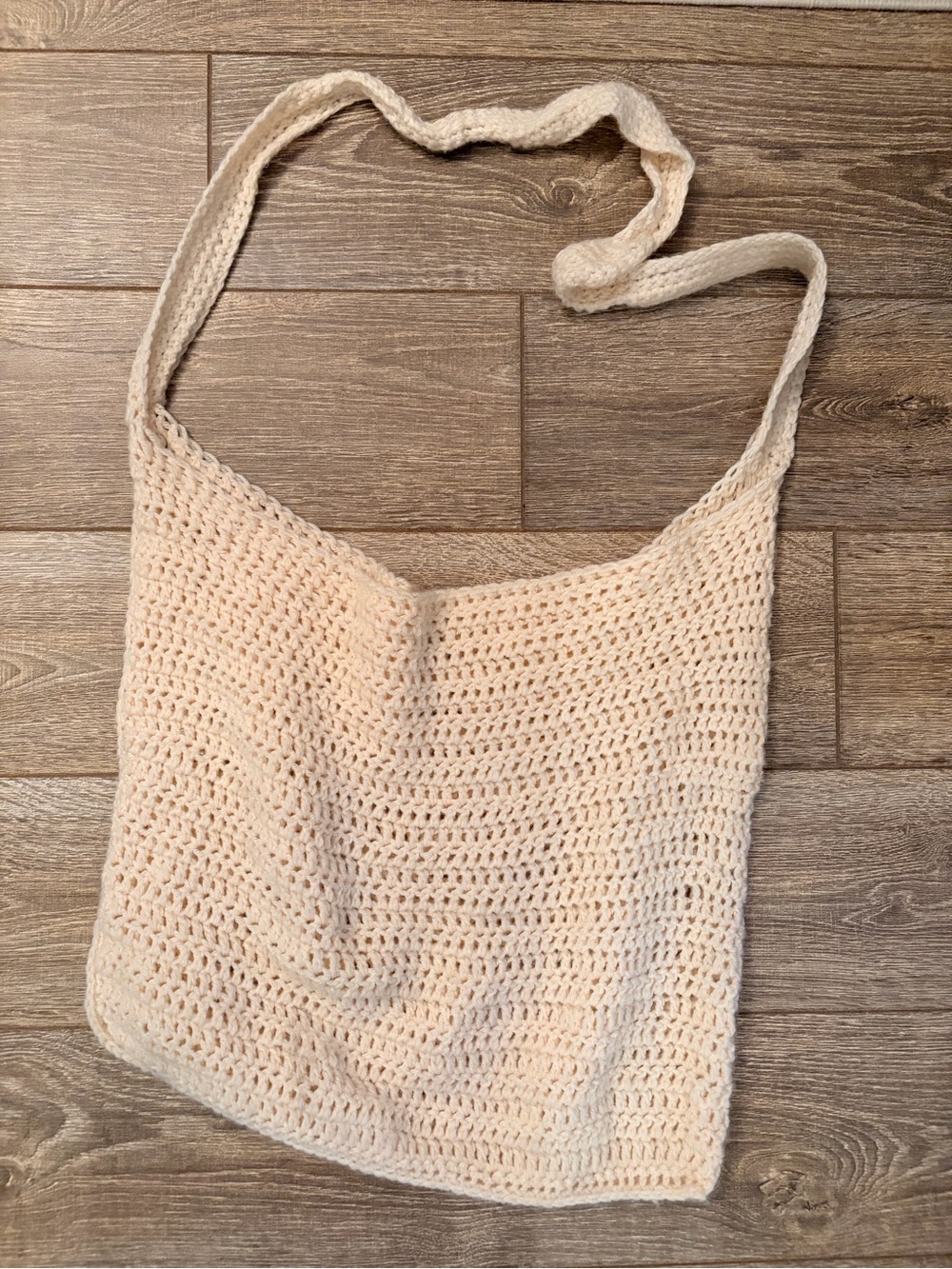 Cream Crotchet Tote